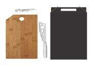 KIT PARA FRIOS E VINHO EM BAMBU E INOX 3 PEÇAS WELF KT-90104