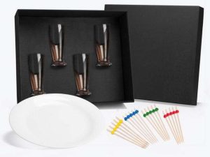 KIT PARA CERVEJA E CHURRASCO EM VIDRO E BAMBU 25 PÇS WELF KT-90136