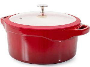 PANELA CAÇAROLA LE COOK RED 28CM 7,2 LITROS COM REVESTIMENTO CERÂMICO LC1844