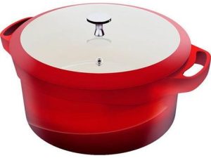 PANELA CAÇAROLA LE COOK RED 32CM 10,3 LITROS COM ALÇAS E TAMPA REVESTIMENTO CERÂMICO LC1845