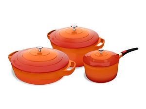 JOGO DE PANELAS INDUÇÃO 3 PEÇAS 18-24-24CM COM REVESTIMENTO CERÂMICO LE COOK LCCJ3