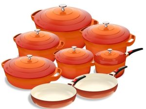 JOGO DE PANELAS INDUÇÃO 8 PEÇAS COM REVESTIMENTO CERÂMICO LCCJ8 LE COOK