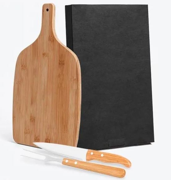 CONJUNTO PARA COZINHA EM BAMBU/INOX 3 PÇS WELF MB-33063