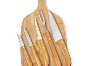 CONJUNTO PARA COZINHA EM BAMBU/INOX 6 PÇS WELF MB-33153