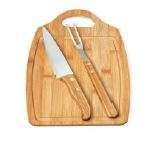 CONJUNTO PARA CHURRASCO EM BAMBU E INOX OTTAWA 3 PEÇAS WELF MB-08063
