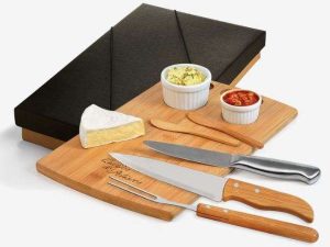 CONJUNTO PARA CHURRASCO E PETISCO EM BAMBU E INOX  2 EM 1 WELF ME-21013