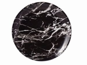 06 PRATOS DE SOBREMESA ÔNIX NEGRO PORCELAMA SCHMIDT
