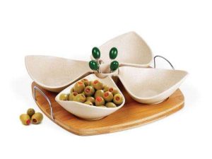 CONJUNTO PARA PETISCOS EM BAMBU/FIBRA DE BAMBU 10PÇS WELF PD-03323