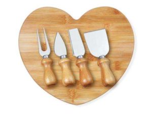 CONJUNTO PARA QUEIJO EM BAMBU/INOX 5 PÇS WELF PD-42043