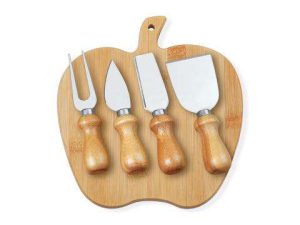 CONJUNTO PARA QUEIJO EM BAMBU/INOX 5 PÇS WELF PD-43043