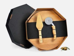 CONJUNTO PARA PIZZA EM BAMBU 35 CM 3 PEÇAS WELF PD-10333