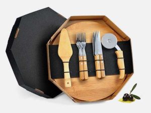 CONJUNTO PARA PIZZA EM BAMBU 35 CM 11 PEÇAS WELF PD-10353
