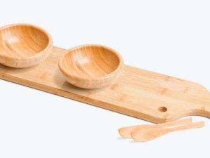 CONJUNTO PARA PETISCO EM BAMBU 5 PÇS WELF PD-35923