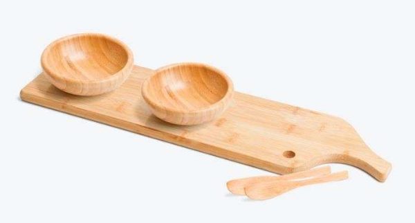 CONJUNTO PARA PETISCO EM BAMBU 5 PÇS WELF PD-35923