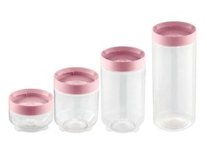 KIT ORGANIZADOR CONECTA 4 PEÇAS ROSA PLÁSTICO UZ