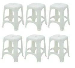BANQUETA NITEROI BRANCA KIT COM 06 TRAMONTINA 92411/010