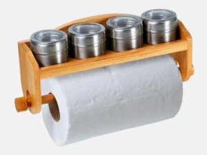 PORTA CONDIMENTOS EM BAMBU COM ACESSÓRIOS 5 PÇS WELF TE-01053