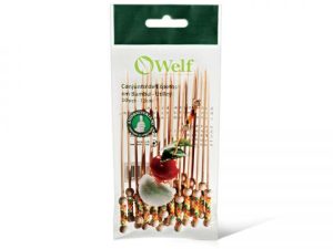 CONJUNTO DE ESPETOS EM BAMBU UTILITY 20 PEÇAS 12CM WELF UP-52203