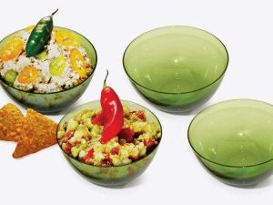 TIGELAS EM VIDRO VERDE 4 PEÇAS 0,35 L WELF VS-00415