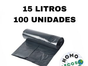 SACO PARA LIXO EM ROLO 15 LITROS C/ 100 UNIDADES HOMO ECOS