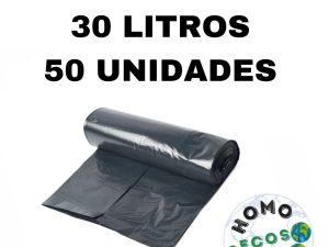 SACO PARA LIXO EM ROLO 30 LITROS C/ 50 UNIDADES HOMO ECOS