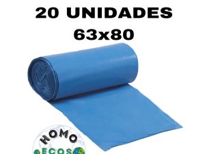 SACO PARA LIXO EM ROLO REFORÇADO 50 LITROS C/ 20 UNIDADES HOMO ECOS