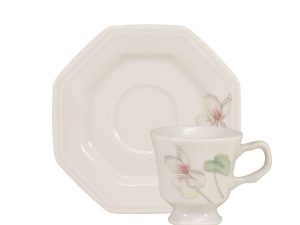 06 XÍCARAS DE CAFÉ COM PIRES ENCANTO PORCELANA SCHMIDT