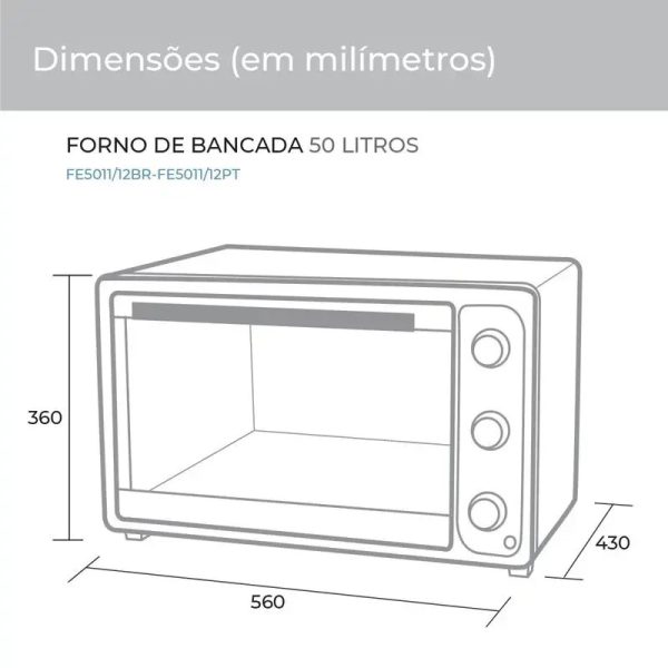 FORNO ELÉTRICO 50 LITROS PRETO FE5011PT 127V SUGGAR - Imagem 5