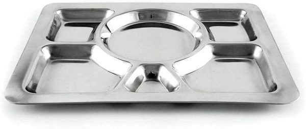 BANDEJA COM 6 DIVISÕES AÇO INOX GOURMET MIX