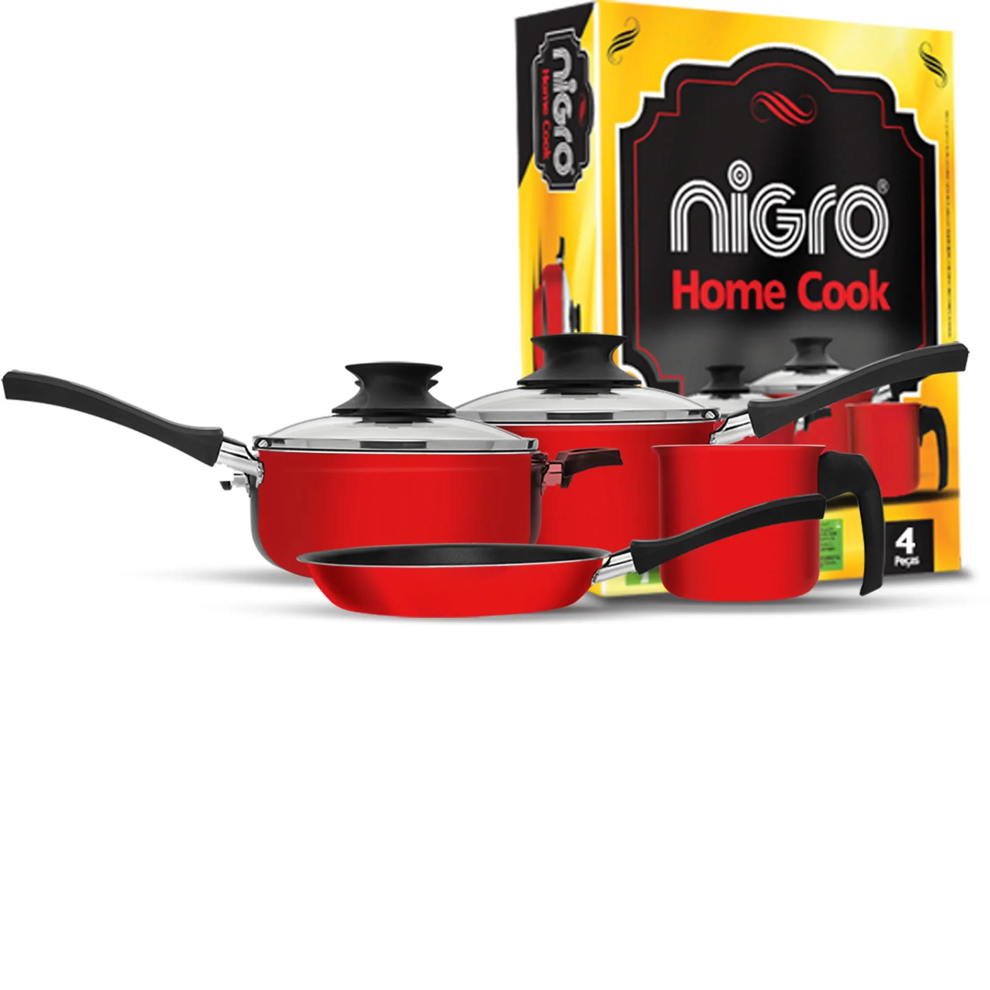 CONJUNTO HOME COOK 4 PEÇAS VERMELHO 29396