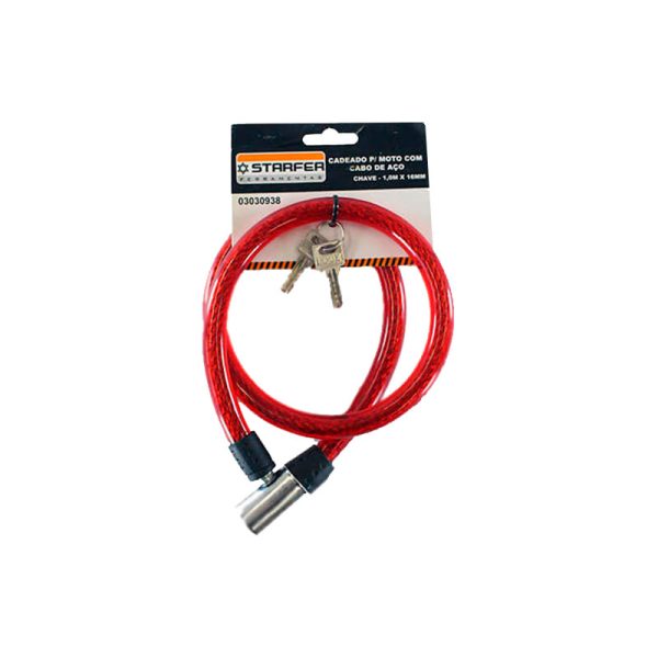 CADEADO P/MOTO C/ACO 16MM-1MT STARFER
