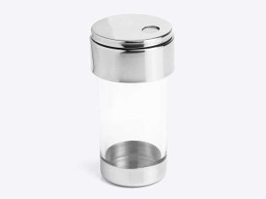 PORTA CONDIMENTOS EM ACRÍLICO INOX E BAMBU SALZBURGO 6 PEÇAS 0,08L WELF TE-00883