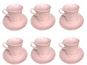 06 XÍCARAS DE CAFÉ COM PIRES ROSA FRACTAL FOLK GERMER