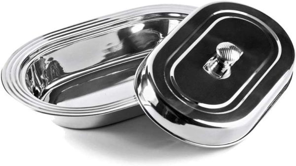 TRAVESSA OVAL INOX COM TAMPA GOURMET MIX