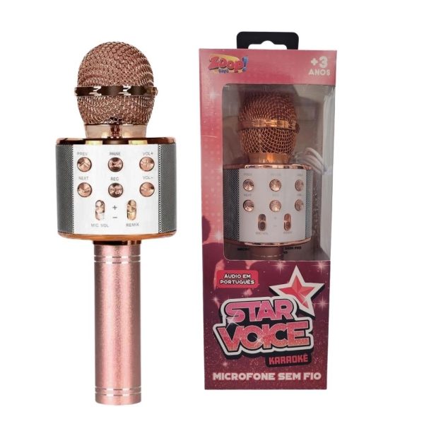MICROFONE INFANTIL STAR VOICE BLUETOOTH ROSE ZP00996 ZOOP TOYS