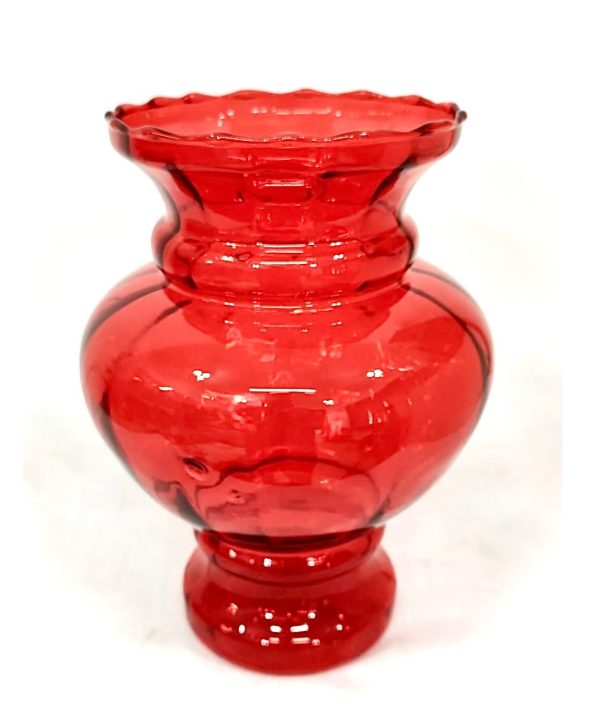 VASO CAMÉLIA VERMELHO RIGADO PEQUENO MISTRAL