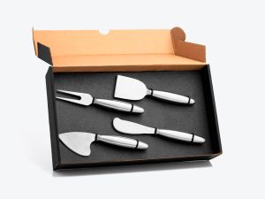 CONJUNTO DE FACAS PARA QUEIJOS EM AÇO INOX 4 PÇS WELF CJ-00090