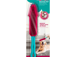 ESCOVA TIRA PELOS PET CERDAS DE SILICONE NOVIÇA BETTANIN COR ROSA BT117