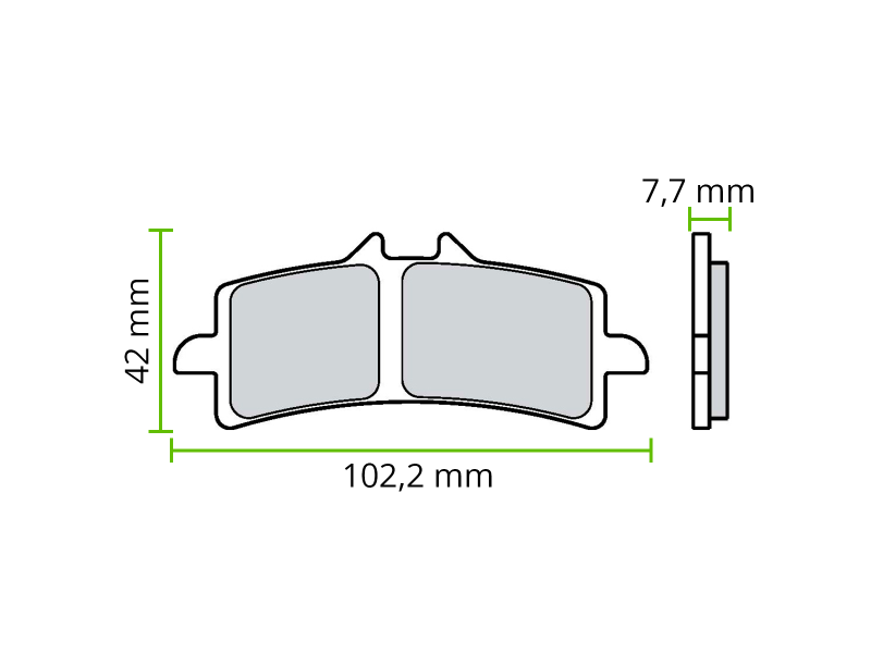 PASTILHA DE FREIO TRIUMPH SPEED TRIPLE R 1050 12/.. SINTERIZADA DIANTEIRA 07BB37SA BREMBO - Imagem 2