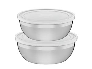 JOGO DE POTES COM TAMPA PLÁSTICA 2 PEÇAS FREEZINOX TRAMONTINA 64220/130