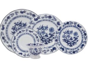 JOGO DE JANTAR E CHÁ CEBOLINHA 20 PEÇAS PORCELANA SCHMIDT 2617