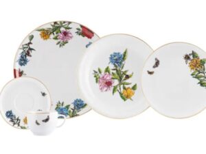 JOGO DE JANTAR E CHÁ HIPPIE CHIC 30 PEÇAS PORCELANA SCHMIDT 2439