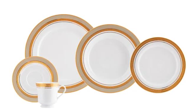 JOGO DE JANTAR E CHÁ TOPAZIO IMPERIAL 30 PEÇAS PORCELANA SCHMIDT 2442