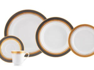 JOGO DE JANTAR E CHÁ TURMALINA CINZA 30 PEÇAS SCHMIDT 2443