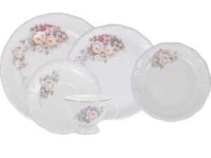 JOGO DE JANTAR E CHÁ VITÓRIA 30 PEÇAS PORCELANA SCHMIDT 0397