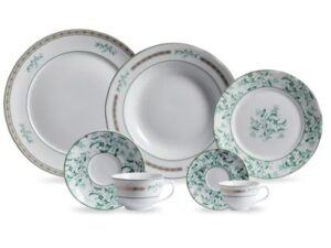 JOGO DE JANTAR CHÁ E CAFÉ BUZIOS 42 PEÇAS PORCELANA SCHMIDT 2406