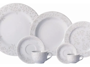 JOGO DE JANTAR CHÁ E CAFÉ GUAPORÉ 42 PEÇAS PORCELANA SCHMIDT 2395