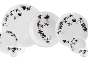JOGO DE JANTAR CHÁ E CAFÉ JADE 42 PEÇAS PORCELANA SCHMIDT 2444