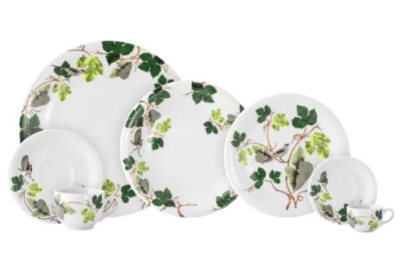 JOGO DE JANTAR CHÁ E CAFÉ UIRAPURU 42 PEÇAS PORCELANA SCHMIDT 2423