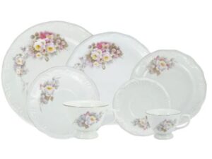 JOGO DE JANTAR CHÁ E CAFÉ VITÓRIA 42 PEÇAS PORCELANA SCHMIDT 0397